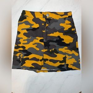 Yellow Camo Skirt